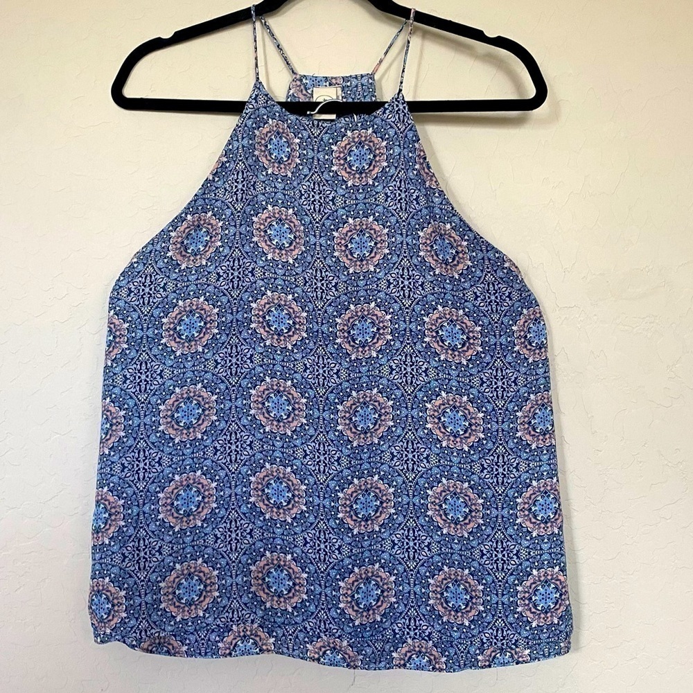 Paper Crane halter tank Mandala mosaic print size Large